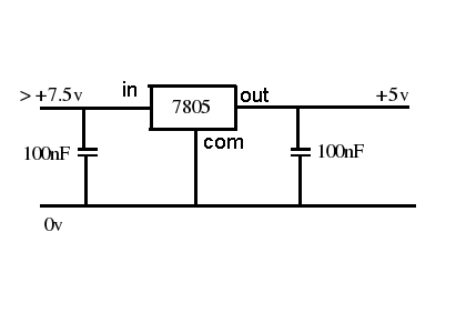 The complete 7805 circuit