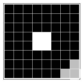 The final result of erosion with a cross shaped structuring element