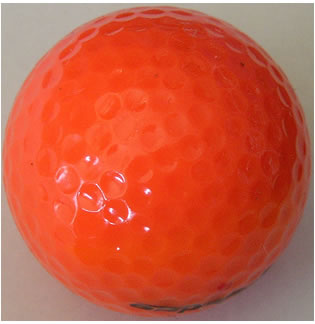 A standard orange golf ball